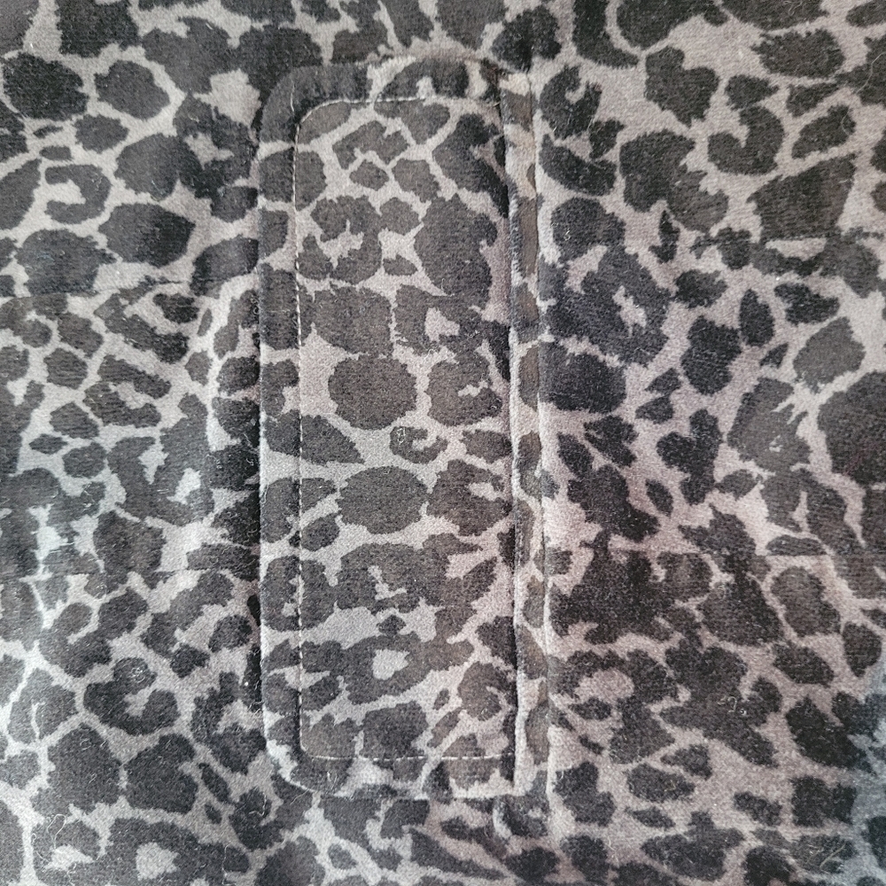 d&co Denim + Company classic gray leopard print velvet blazer classic office S - Picture 8 of 10